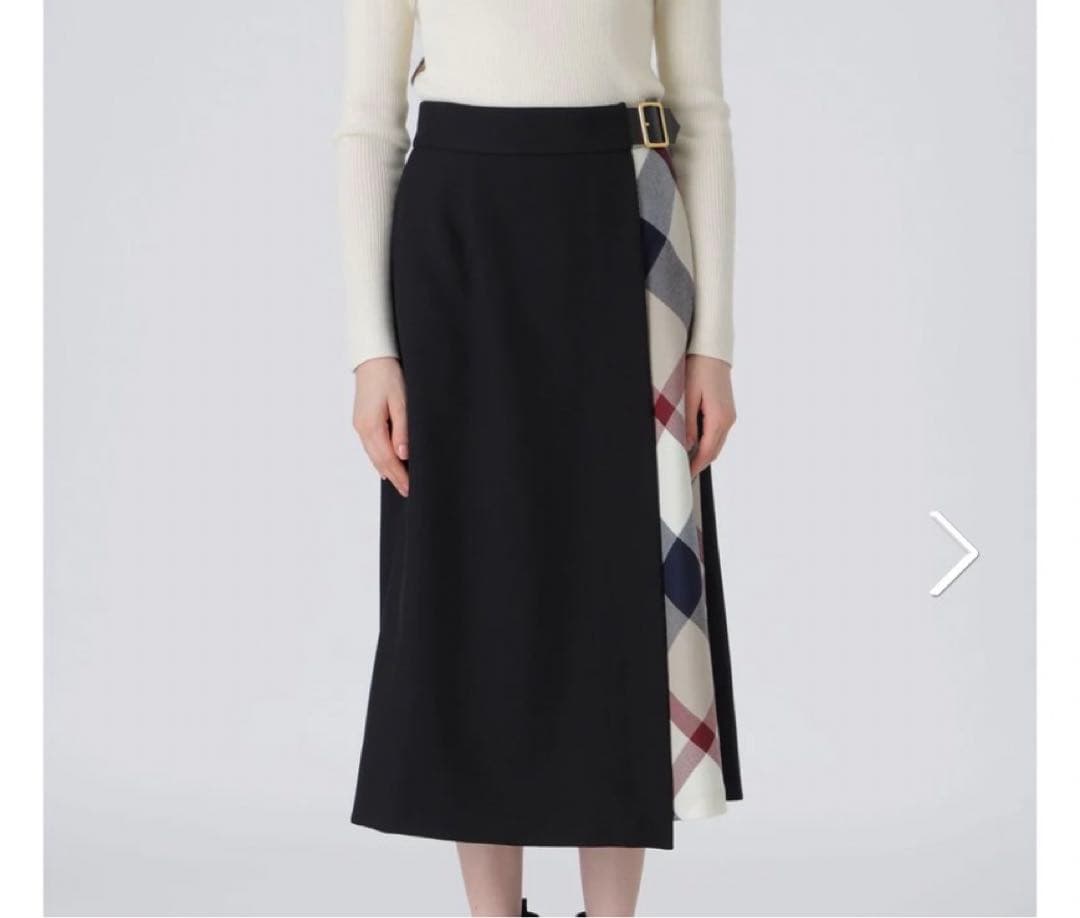 ブルーレーベルウールライクツイルガウチョパンツブラックサイズ38