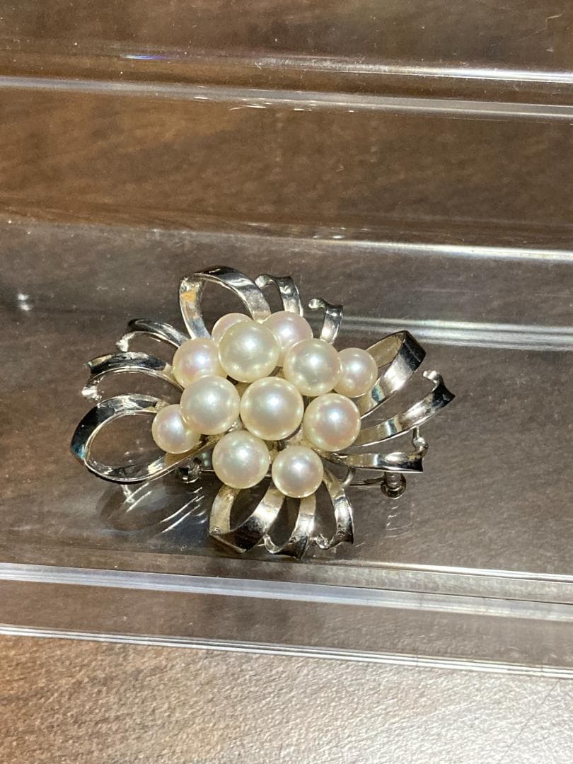 田崎真珠 タサキ アコヤ パール 真珠 ブローチ コサージュ 12珠