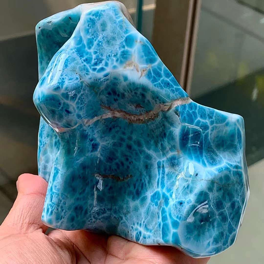 961.9g 天然無処理　ラリマー  置物(原石)