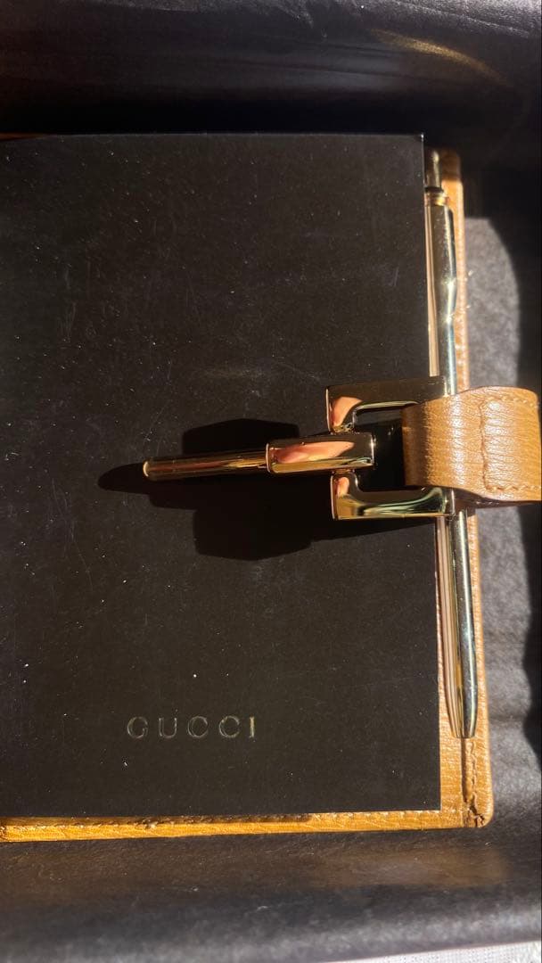 GUCCI メモホルダー／本革カバー [カラー】BLAKE（ブラウン系）