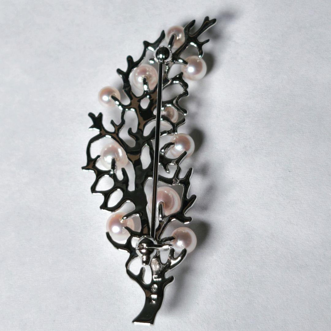 【極美品 最高級】ミキモト ブローチ パール リーフ フォーマル 皇室御用達