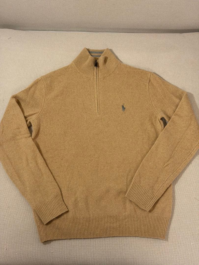 美品♡Polo Ralph Lauren ハーフジップセーター ベージュ グレー