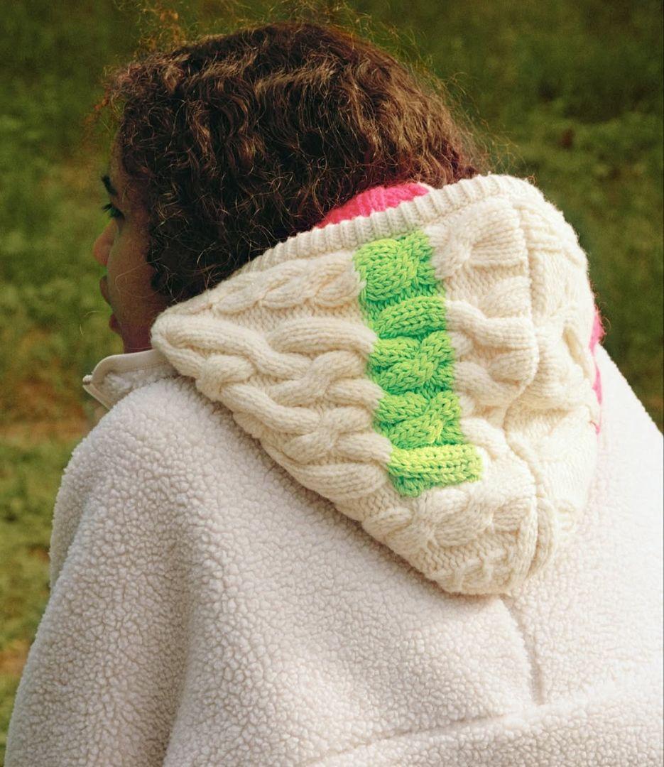 bshop amenda アメンダ　フード付き　ケーブルニット　マフラー