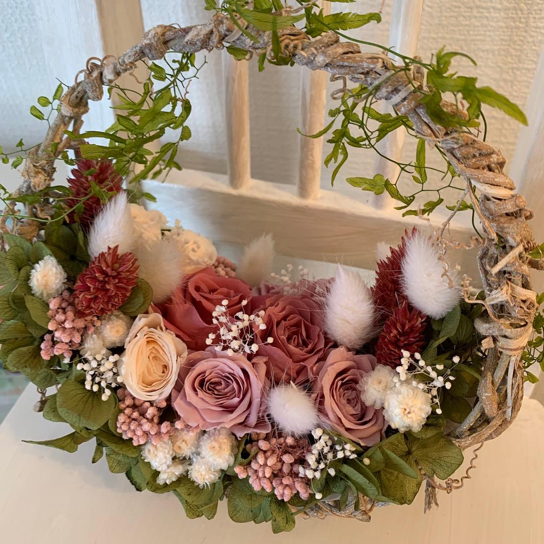 花かごリース✿ミスティローズガーデン