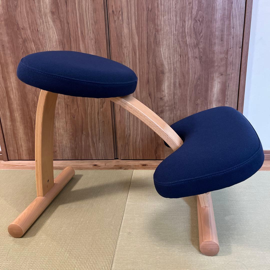 美品✨ サカモト　バランスイージー バランスチェア ネイビー 【カバー付】①
