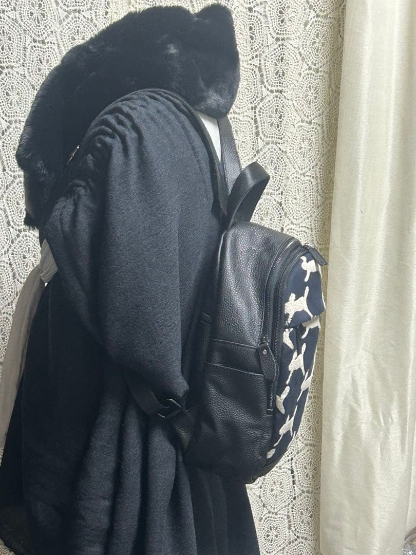 51112Bミナペルホネンハーフハンドメイド 本革リュックrun run run