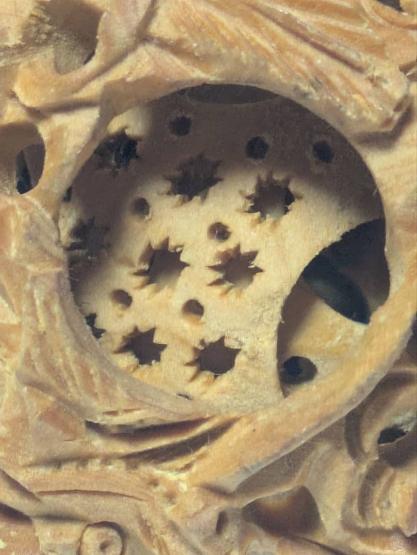 中国 透かし彫 多層球 天球 鬼工球 木彫り 彫刻 龍紋彫 オブジェ 中国美術