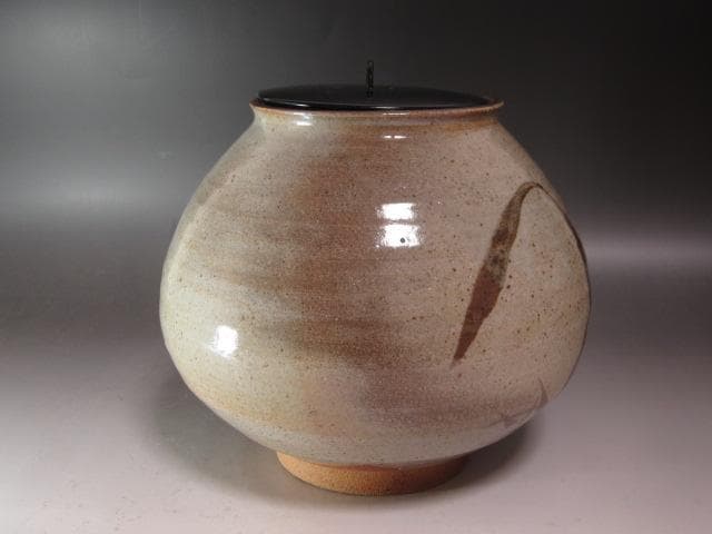 ☆　溝上秀次（藻風）水指　裏千家　十五代　鵬雲斎の花押がございます☆y615