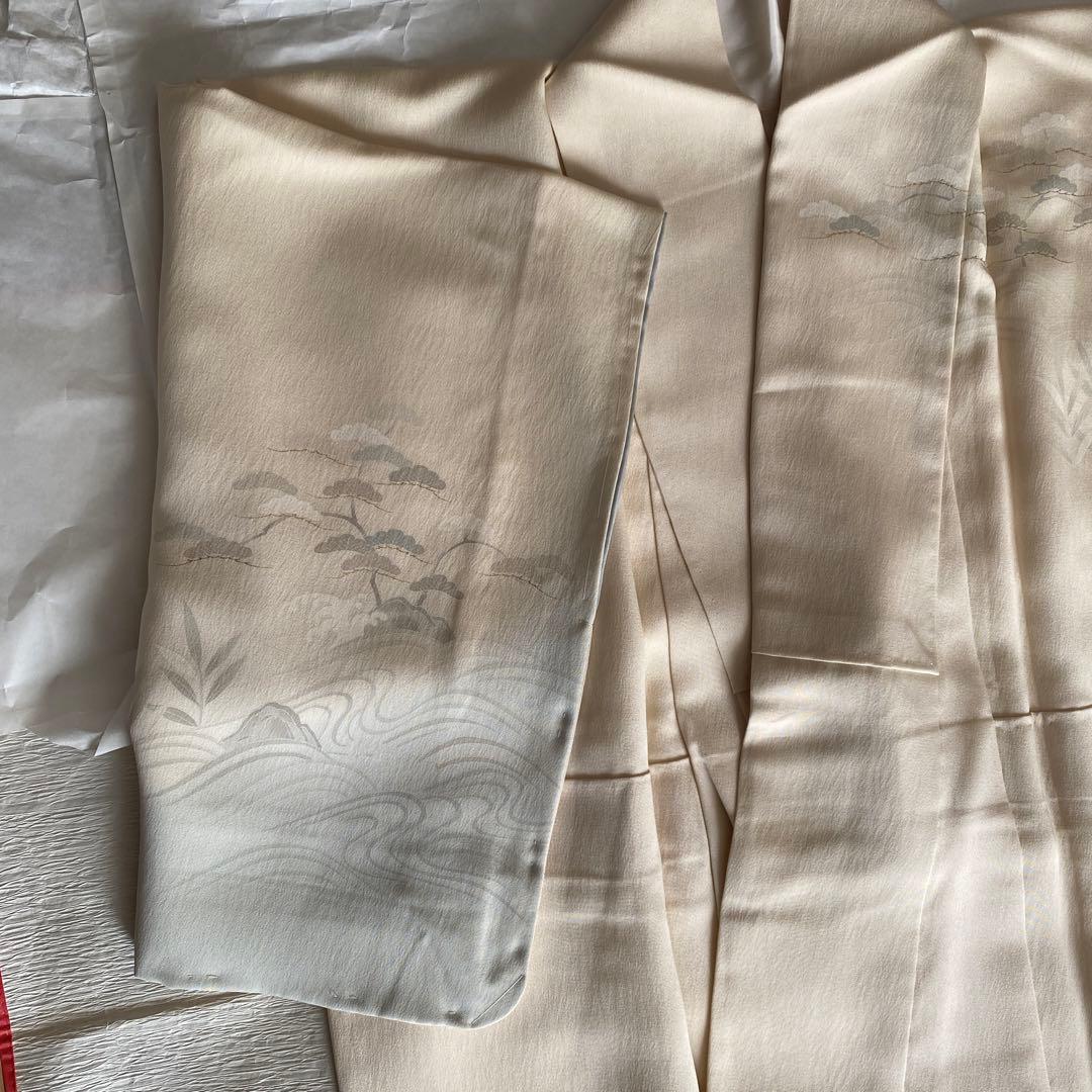 mshi【しつけ付き】付け下げ 象牙色〜薄水色 身丈154 裄丈61