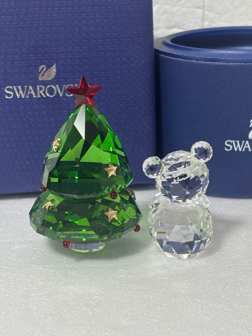 最安値 スワロフスキー クリスマスツリー グリーン おまけ くまさん付き