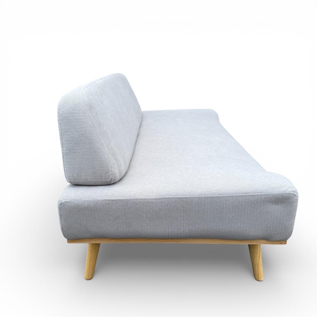 【新品】北欧風 アームレスソファ 2人掛け グレー ローソファ