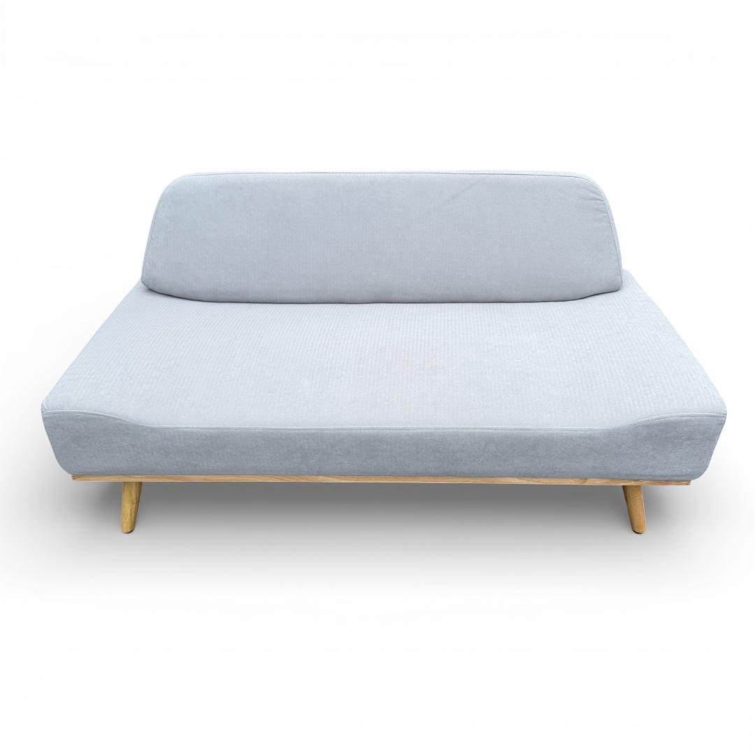 【新品】北欧風 アームレスソファ 2人掛け グレー ローソファ