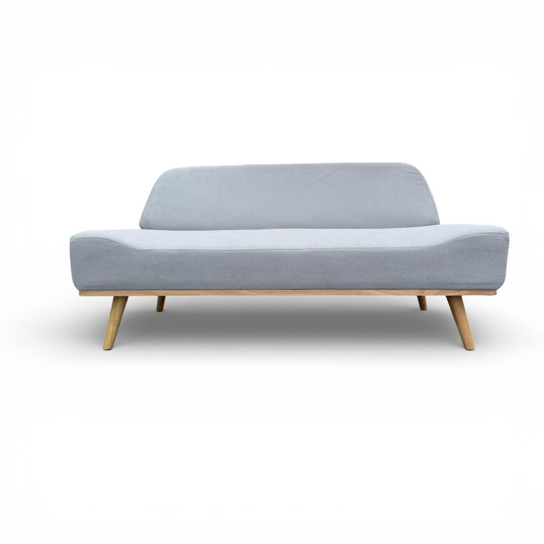 【新品】北欧風 アームレスソファ 2人掛け グレー ローソファ