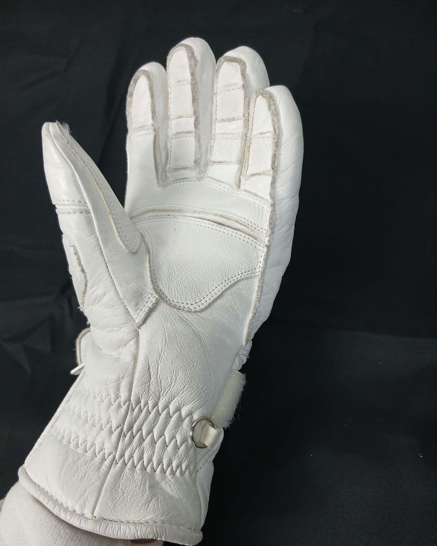 （中古美品）REUSCH ホワイトブルーのスキーグローブ RSサイズ7