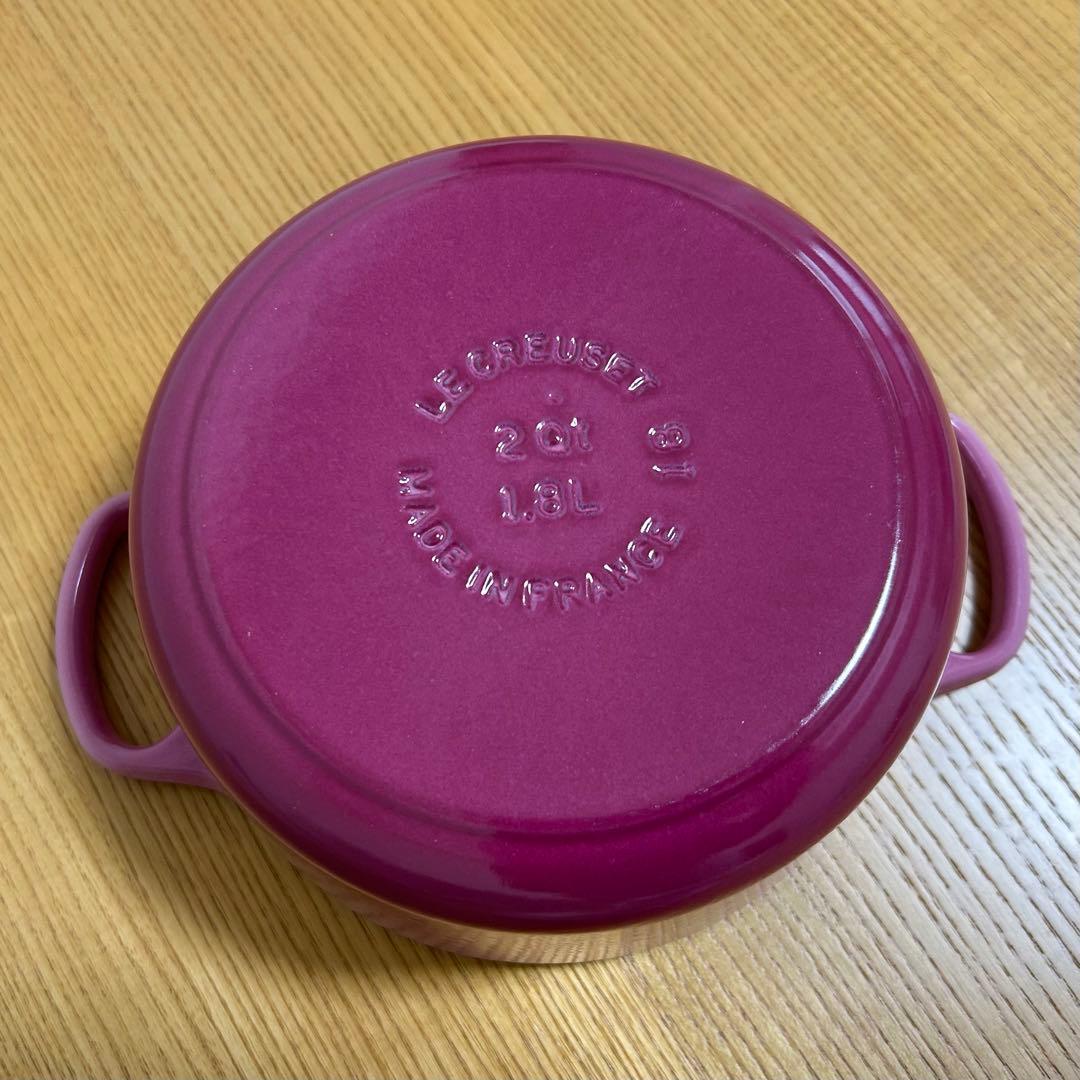【美品】ル・クルーゼ(Le Creuse)☆鍋☆ココットロンド☆ナチュラルピンク