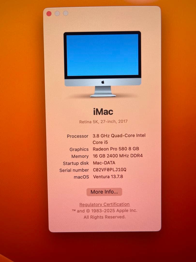 iMac Retina 5K 27インチ 2017 ジャンク