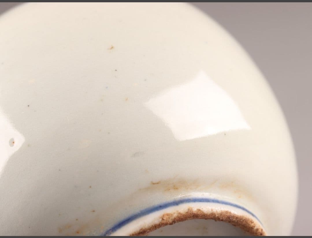 古美術 朝鮮古陶磁器 李朝 白磁 染付 書道具 水滴 時代物 極上品