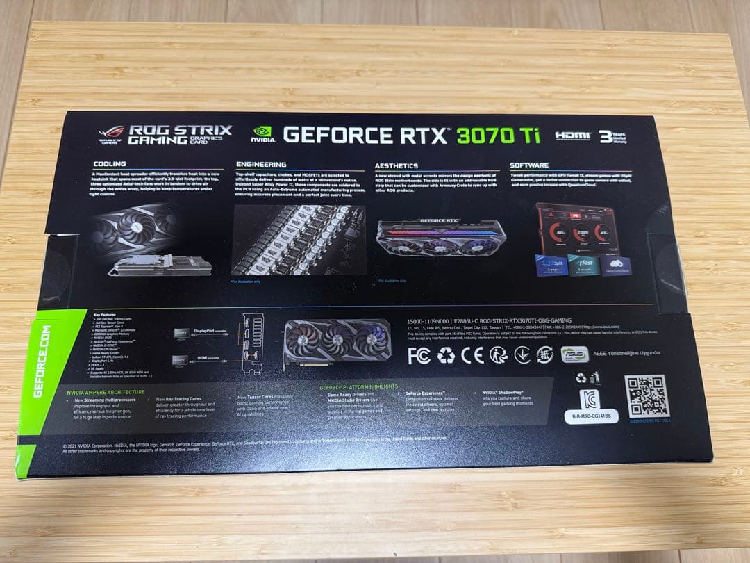 グラフィックボード・グラボ・ビデオカード ASUS ROG-STRIX-RTX3070TI-O8G-GAMING