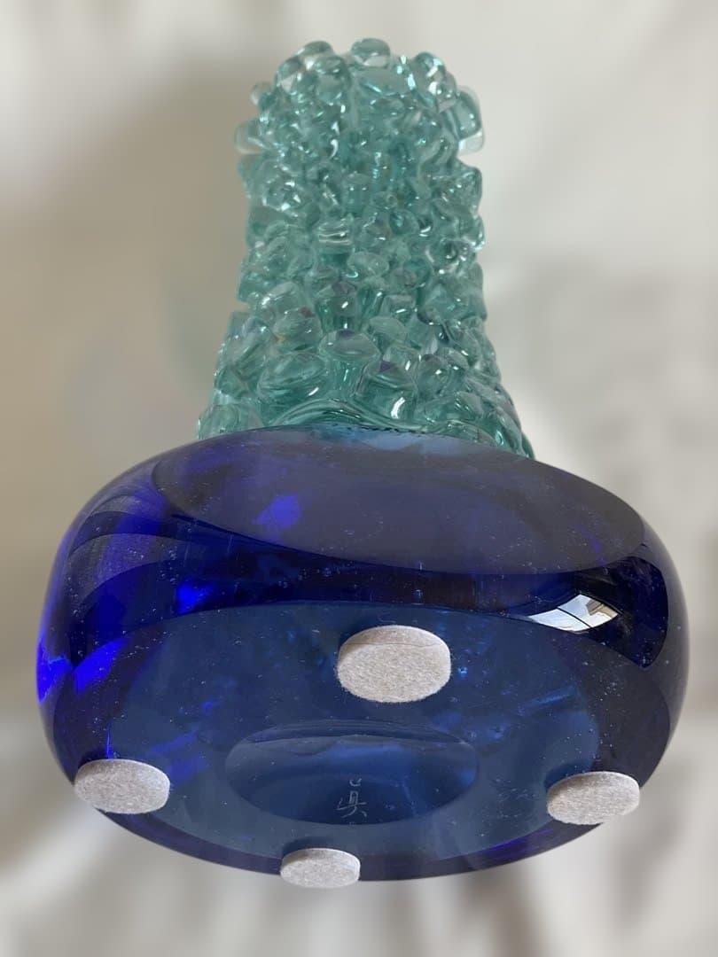 希少特注品！米原眞司 2020年代「光の樹 」台座付モニュメント(花器)