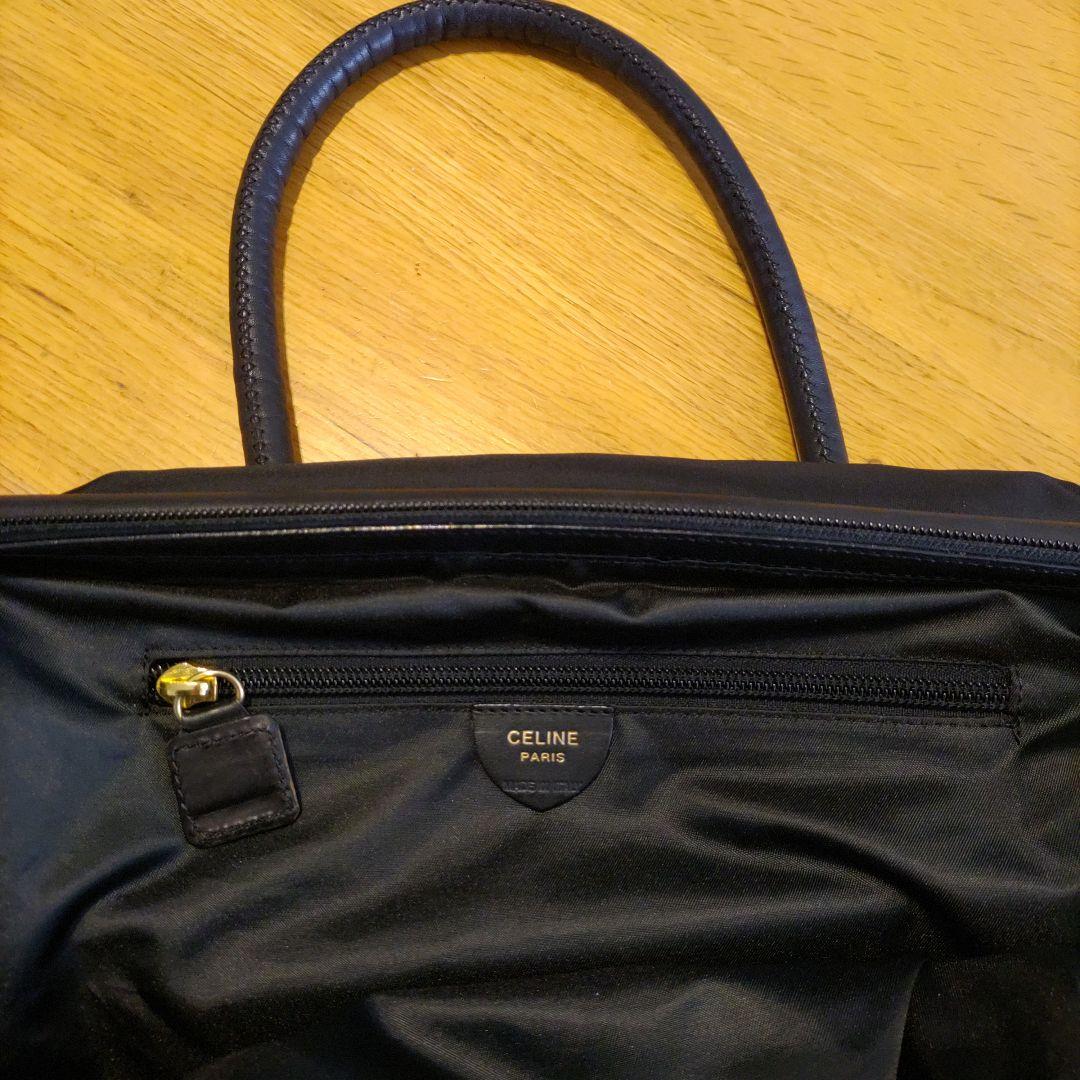 セリーヌ　CELINE　ナイロン　レザー　ハンドバッグ　入学　卒業　美品