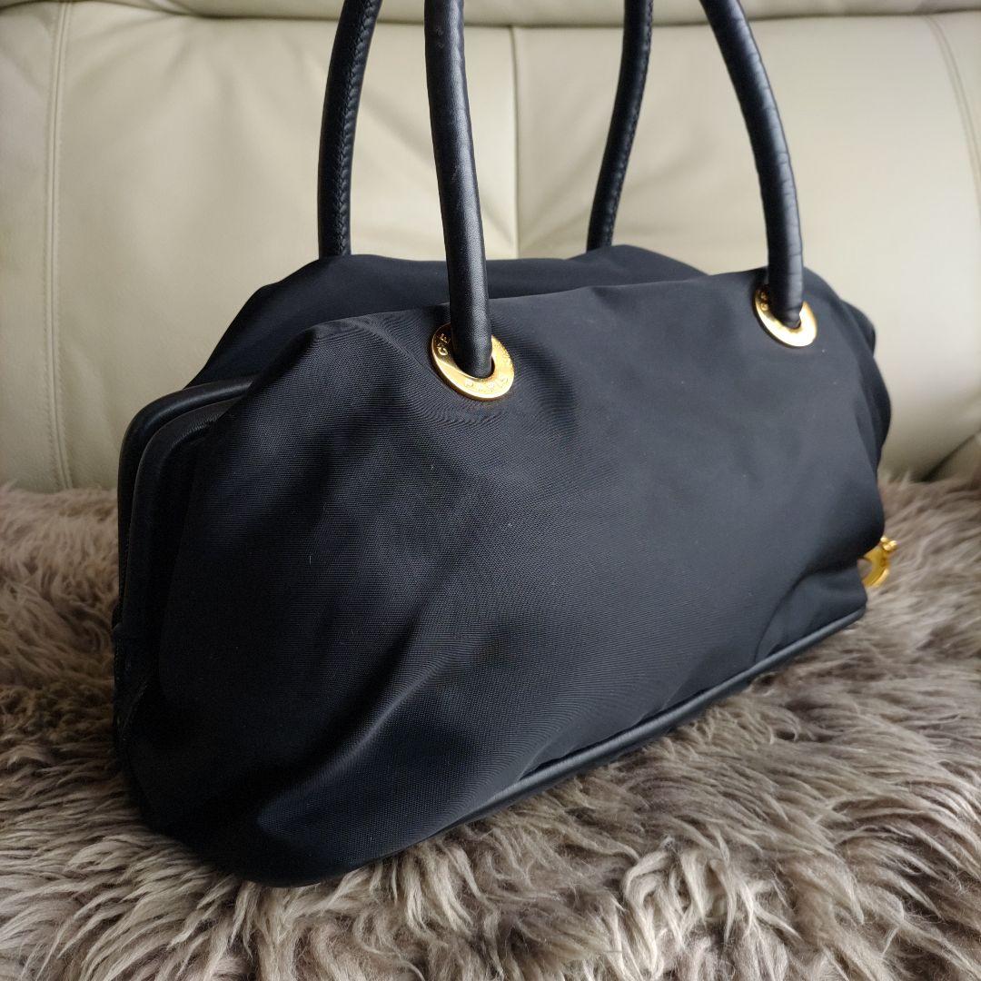 セリーヌ　CELINE　ナイロン　レザー　ハンドバッグ　入学　卒業　美品