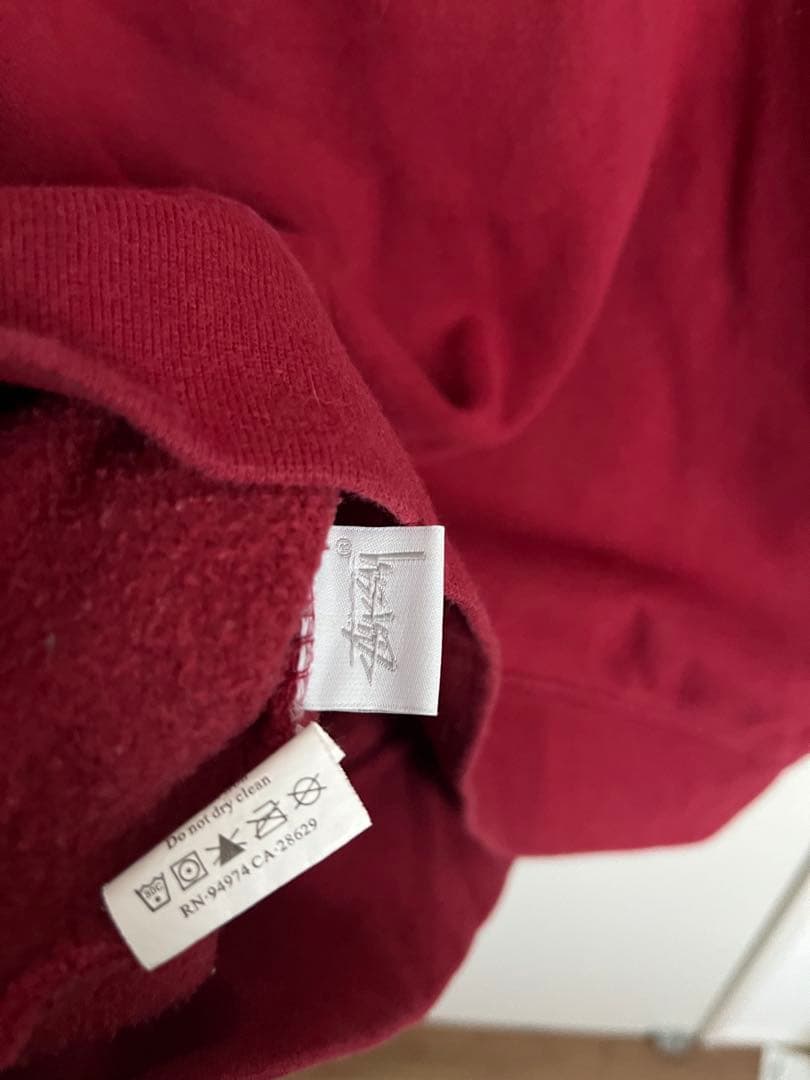 サトボウ　Stüssy デカロゴ　赤 トレーナー Mサイズ