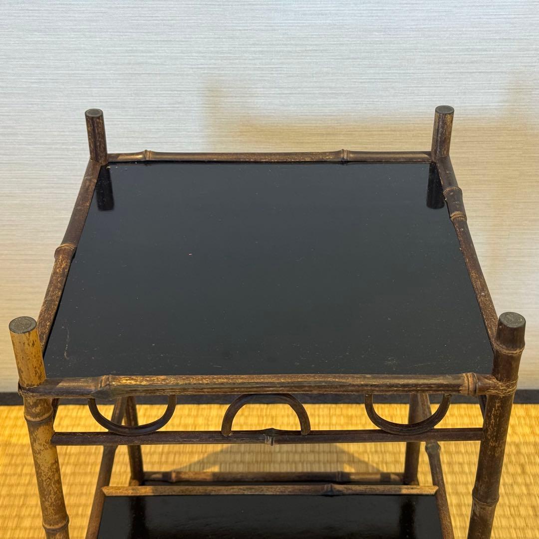 君子棚 斑竹 天然竹 水指棚 茶棚 紙箱 美品 茶道具