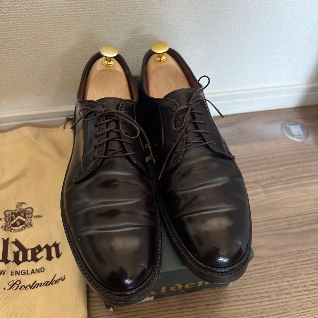 【美品】Alden 990 コードバン 8 1/2D 箱保存袋付き　シューツリー