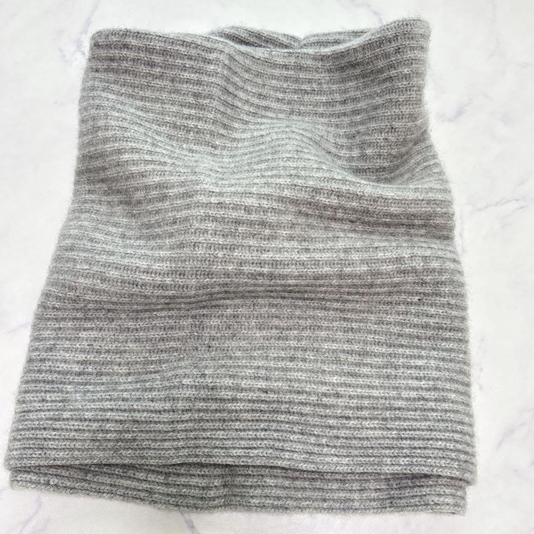 Joseph ジョゼフ　カシミヤ100%　ボリュームリブスヌード　ライトグレー