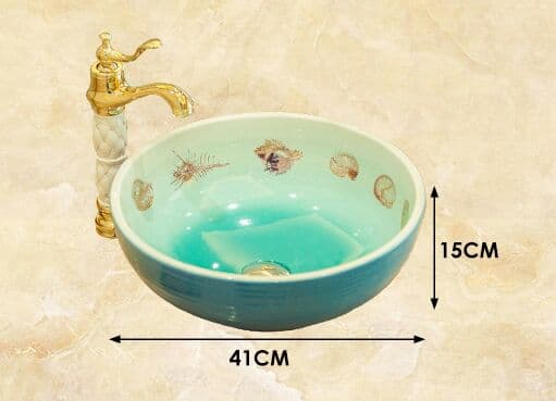 地中海\r 貝殻\r 芸術\r 台の上の鉢 ヨーロッパ式 陶磁器 洗面器