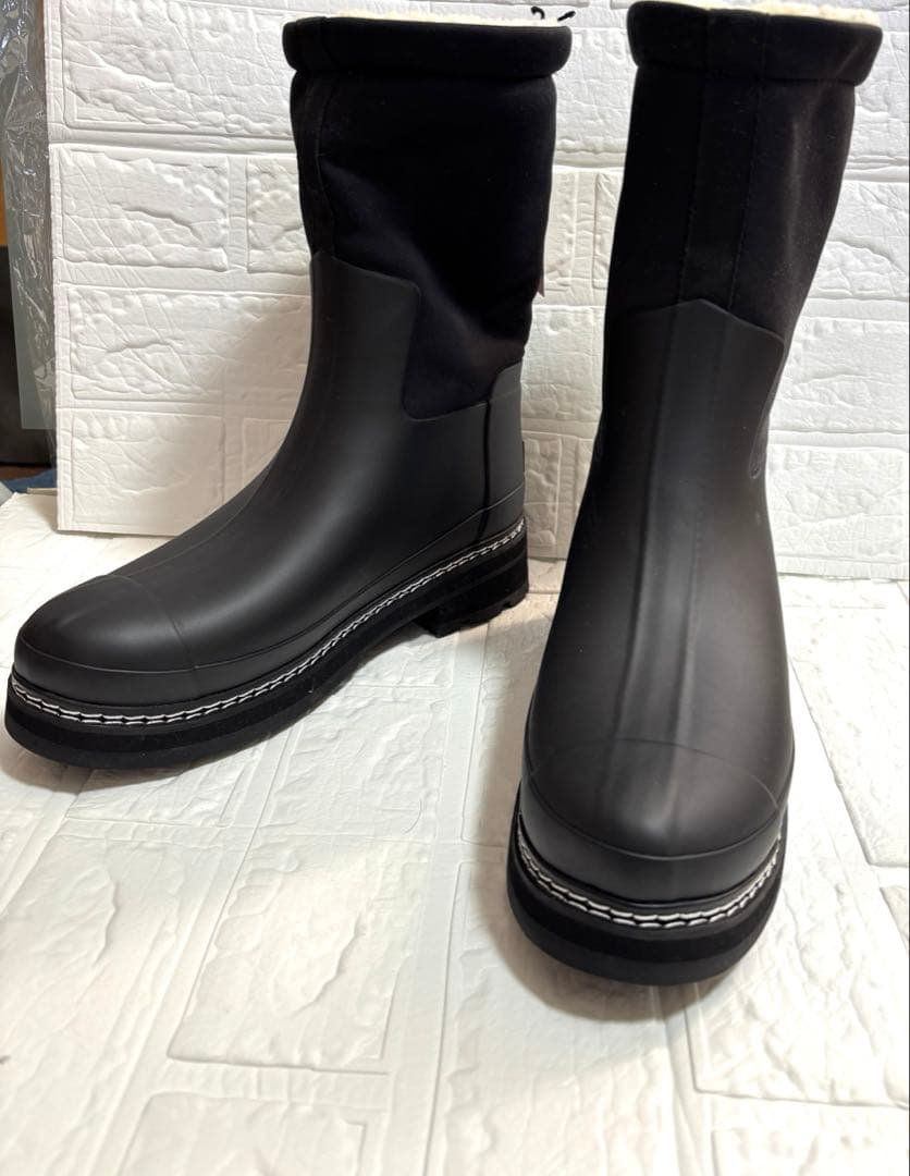 最終値下げ　未使用、HUNTER ハンター　ブーツ　ボア　UK6美品