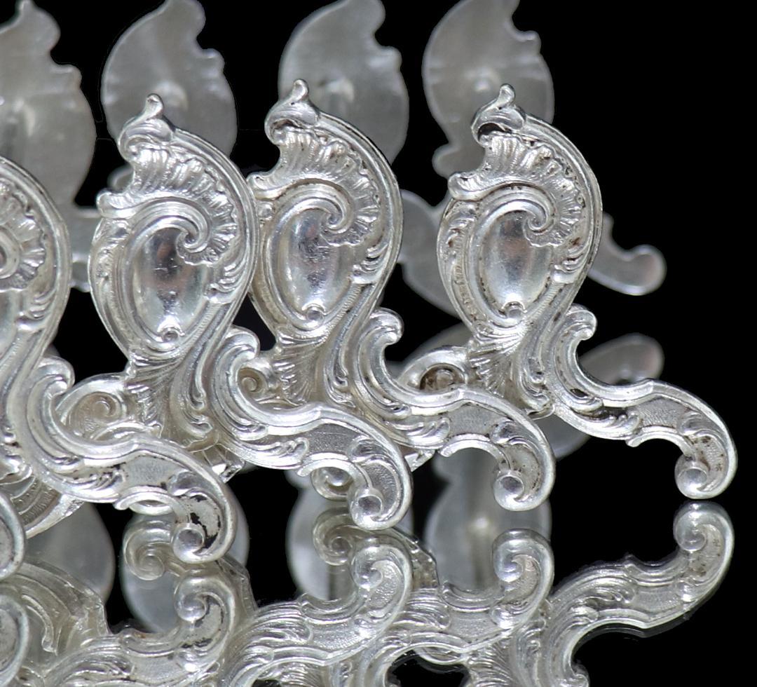 カレル・ベヤード 1870年頃珍品 ロカイユ様式ナイフレスト 6個 アンティーク