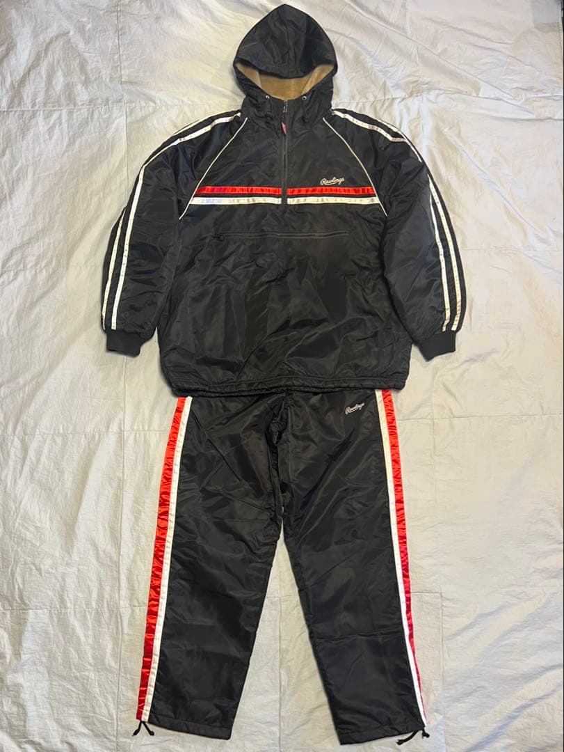 RAWLINGS ナイロンセットアップ L ブラック 野球 スポーツ 運動着