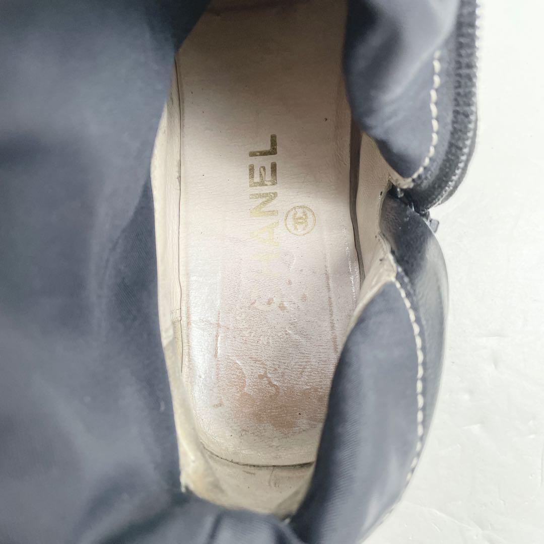 CHANEL シャネル ココマーク ブラックレザー ロングブーツ 39サイズ