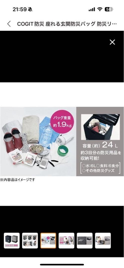 COGIT 防災バックパックチェア グレー　座れる玄関防災バッグ