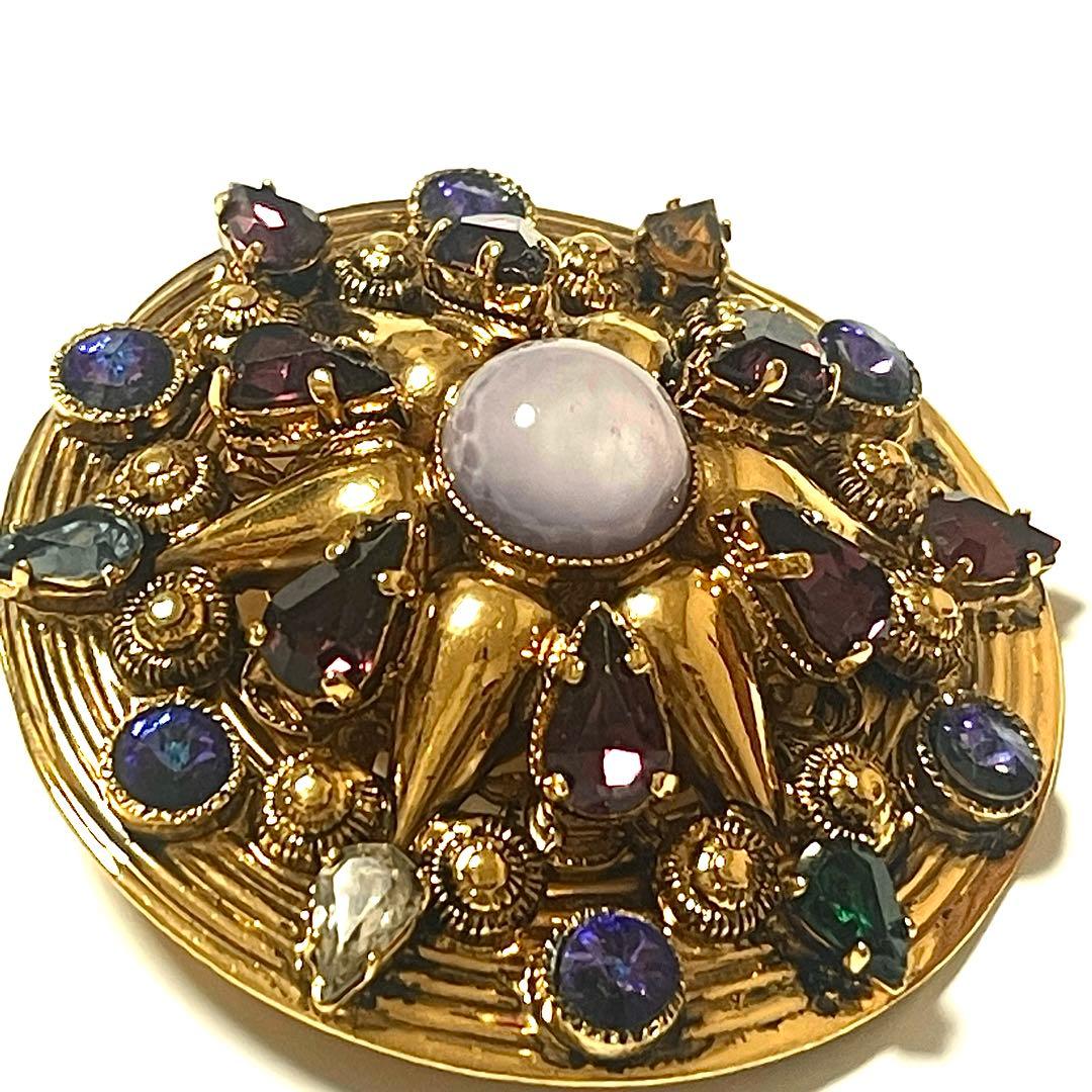 ドルチェ＆ガッバーナ ヴィンテージ　クリスタル ガラス　ブローチ　ビジュー