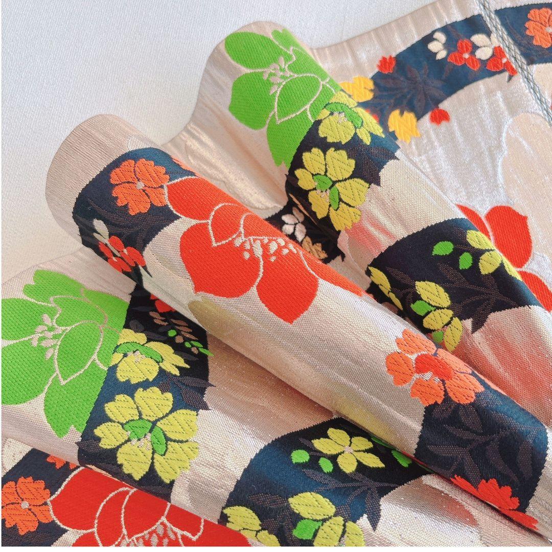 セット　七五三　７歳女の子　きもの　オレンジ　紫式部　小物セット　52925