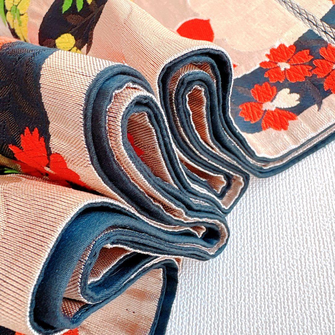 セット　七五三　７歳女の子　きもの　オレンジ　紫式部　小物セット　52925