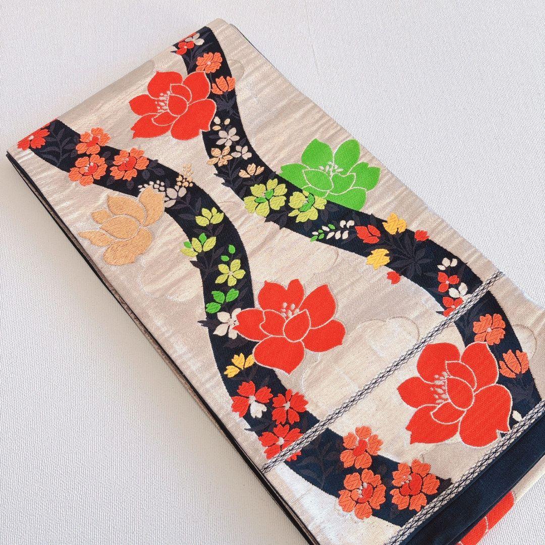 セット　七五三　７歳女の子　きもの　オレンジ　紫式部　小物セット　52925