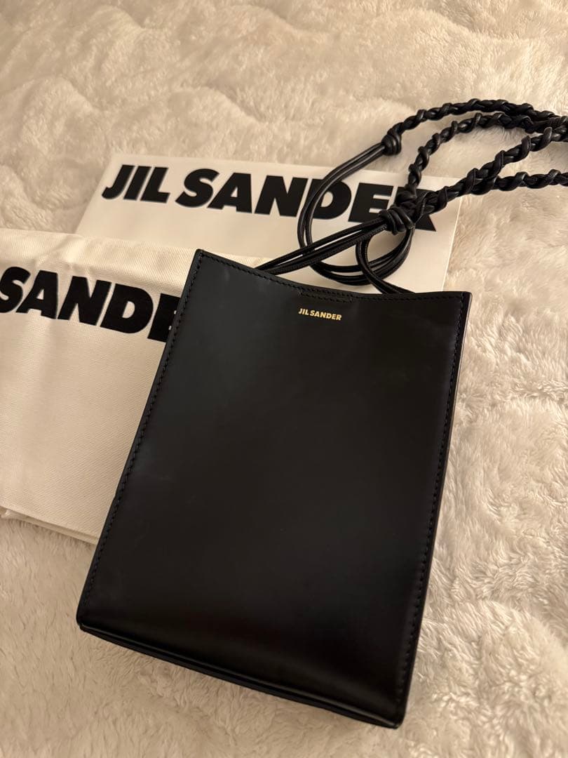 JIL SANDER 黒 レザー ショルダーバッグ
