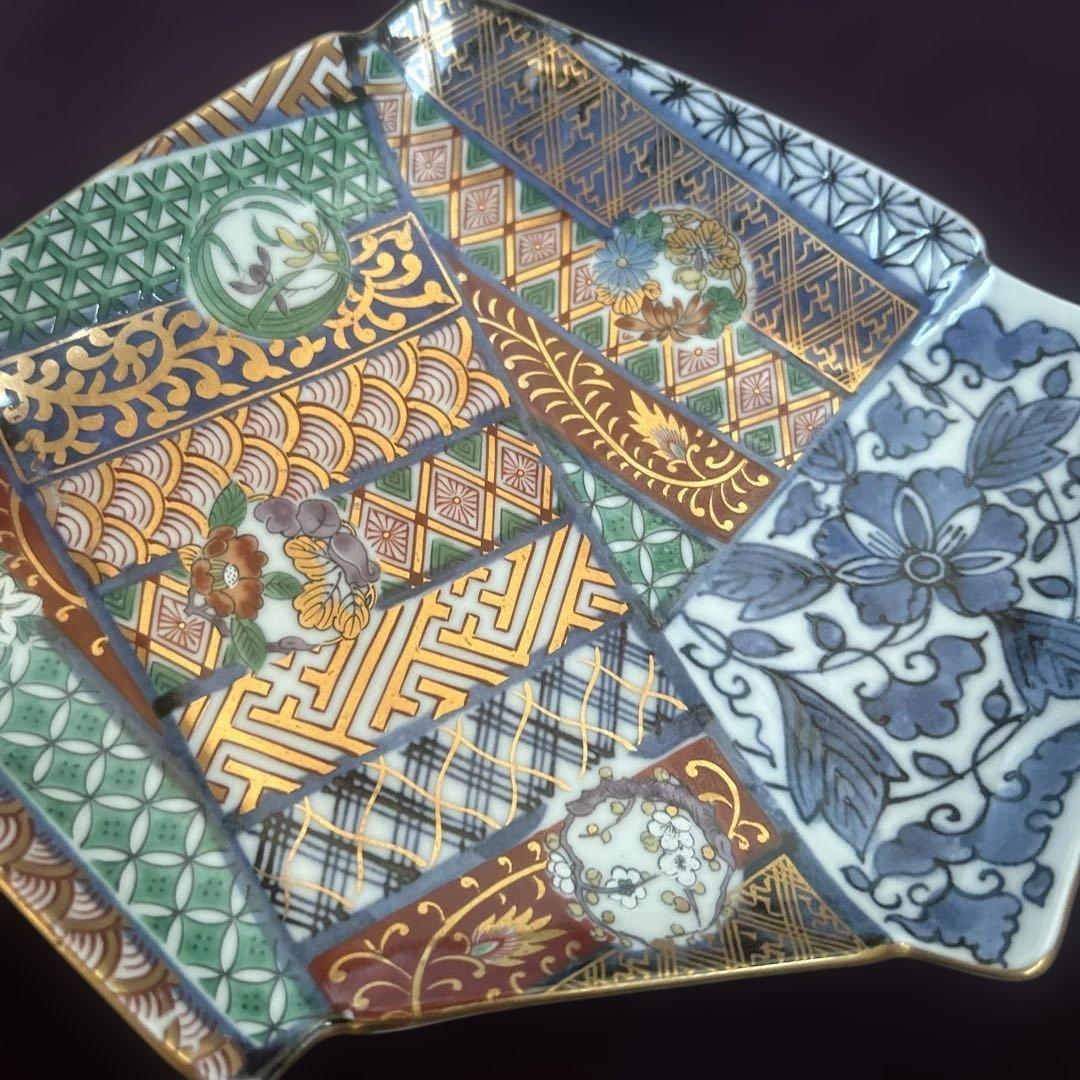 お値下げ　龍峰窯 金彩赤絵 祥瑞花丸紋 結び文 金彩古伊万里様式　皿　5枚