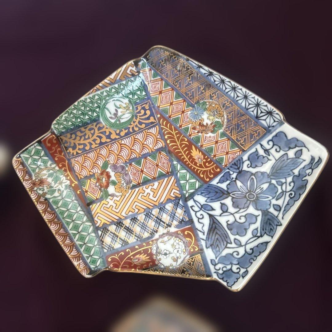 お値下げ　龍峰窯 金彩赤絵 祥瑞花丸紋 結び文 金彩古伊万里様式　皿　5枚