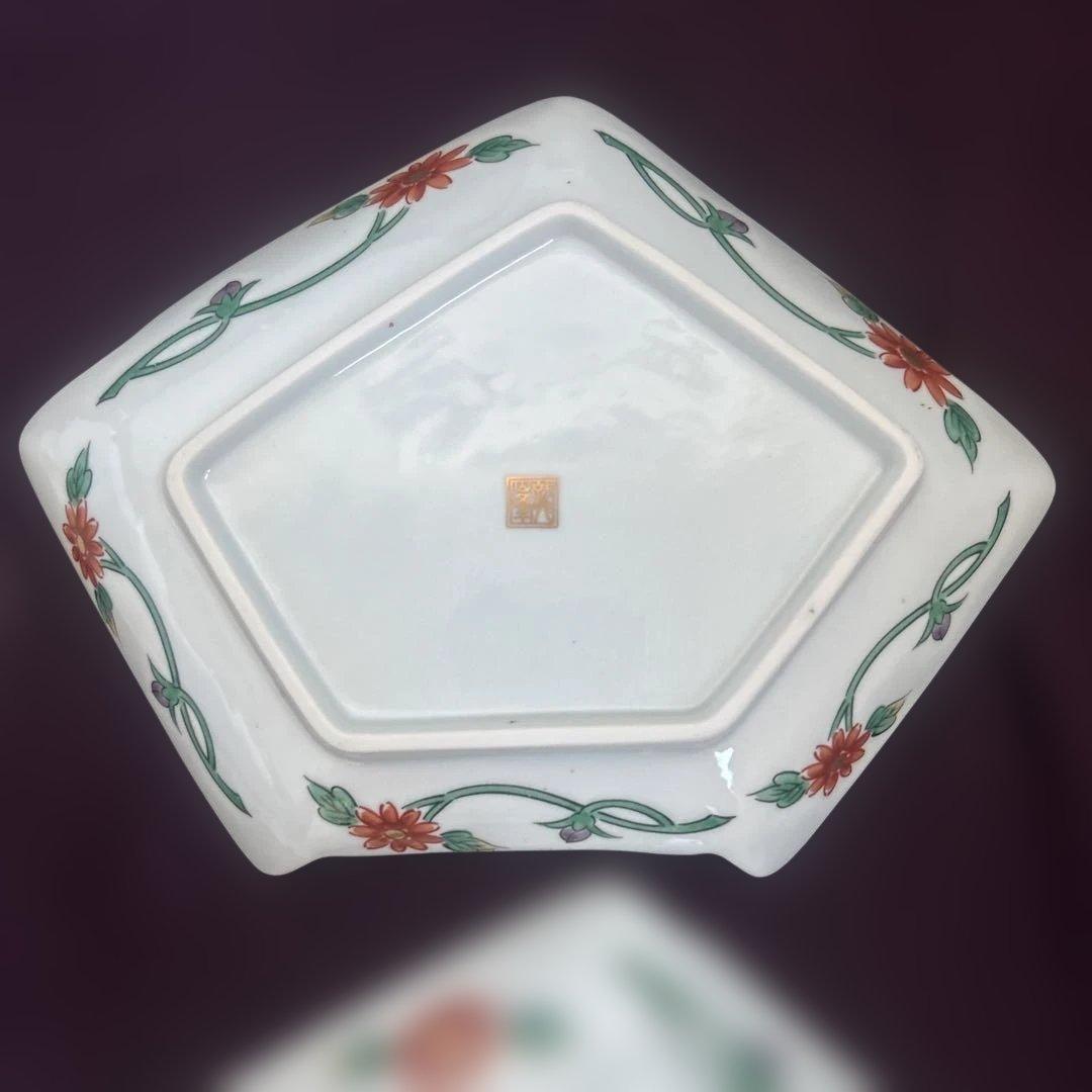 お値下げ　龍峰窯 金彩赤絵 祥瑞花丸紋 結び文 金彩古伊万里様式　皿　5枚