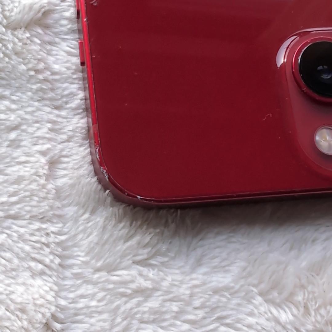 iPhone13 128GB レッド フロントパネル交換済 充電口不良 ケース有