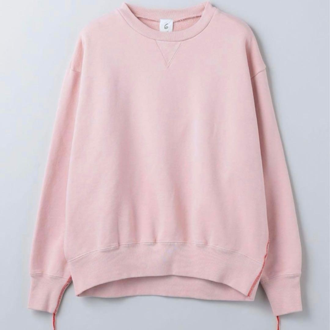 6（roku） カラーステッチクルーネックプルオーバー