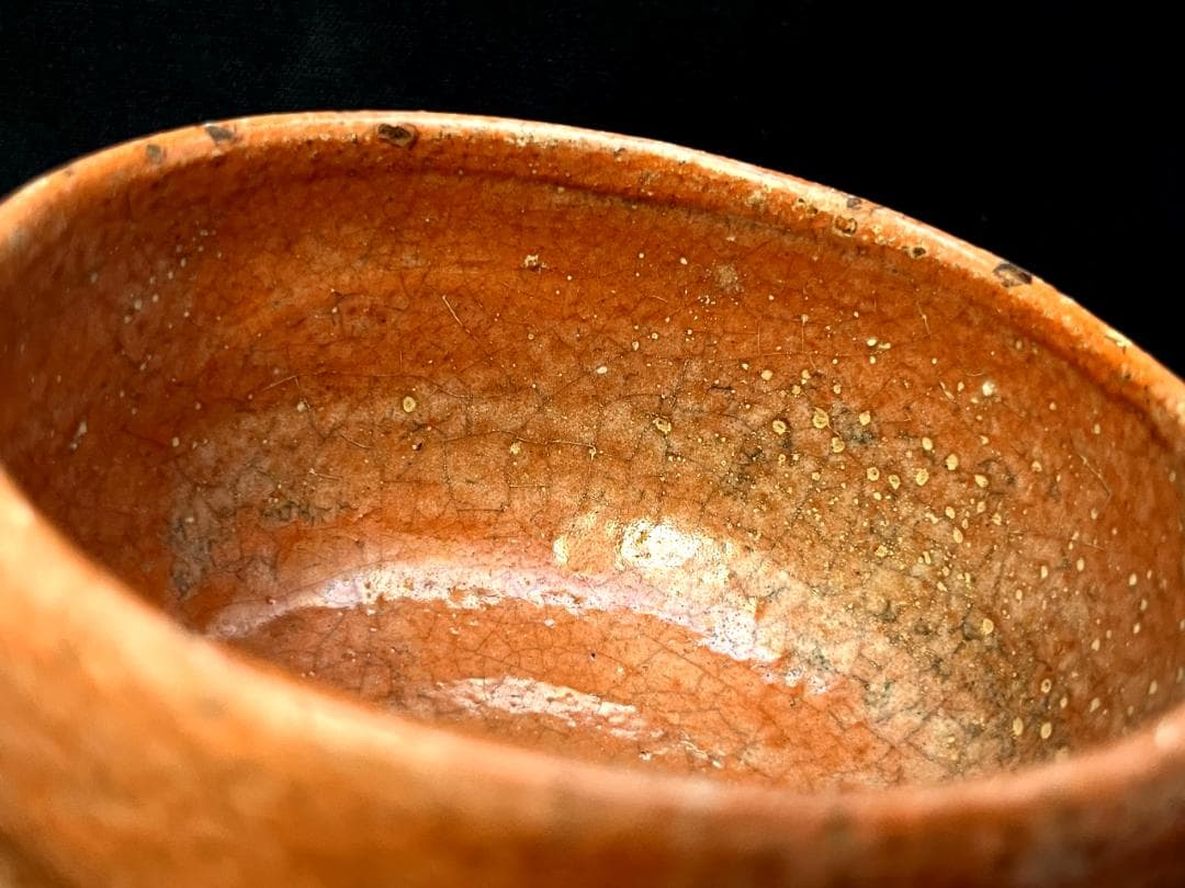 抹茶碗■古赤楽 抹茶碗 かなり時代のある古楽焼 江戸期 時代物 骨董品 ■