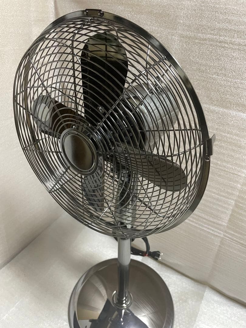 山善 メタル 扇風機 リビングファン ガンメタリック レトロ アンティーク 美品