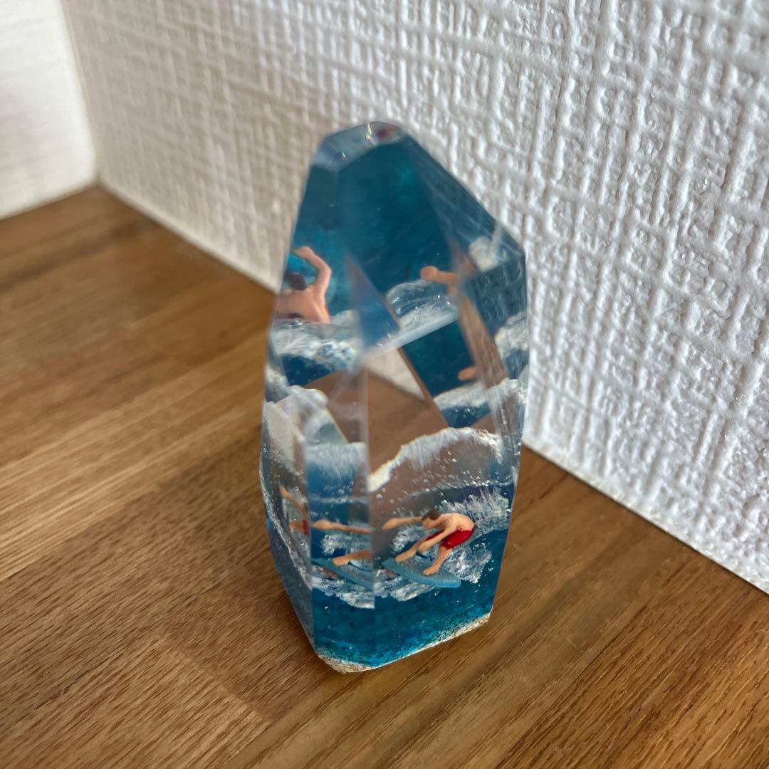 クリスタルキューブ サーフィンオブジェ ハンドメイド