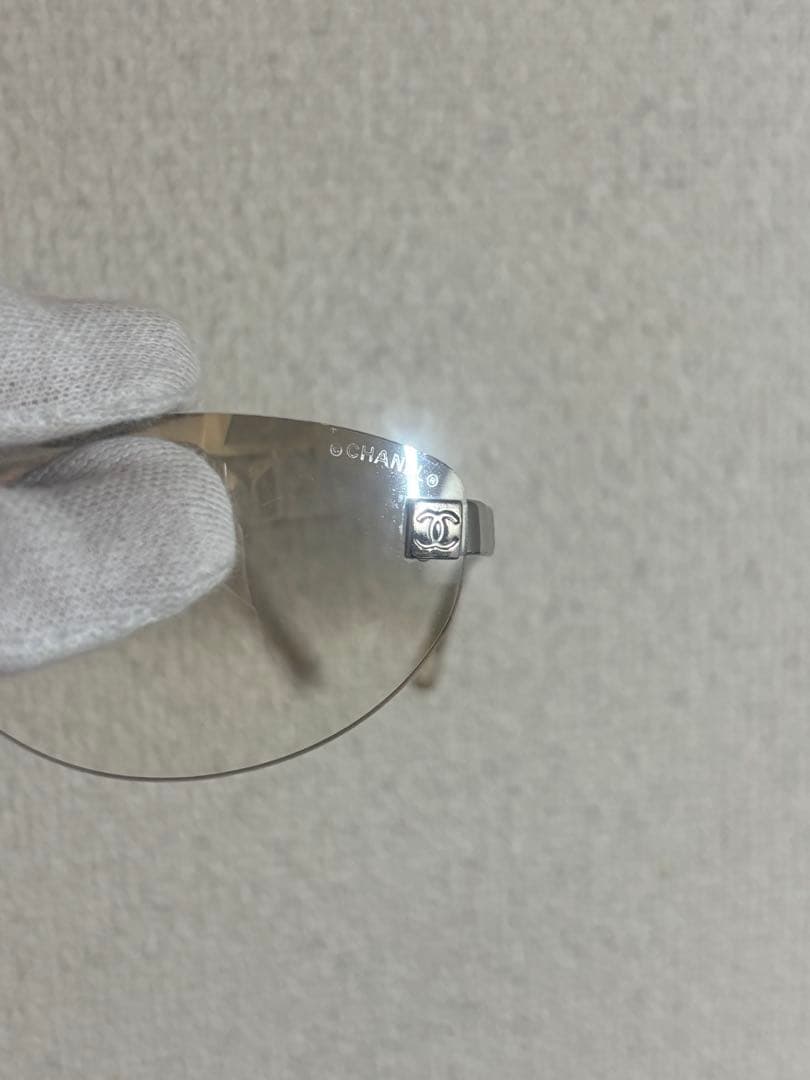 シャネル 4067 サングラス リムレス メガネ グレーグラデーション y2k