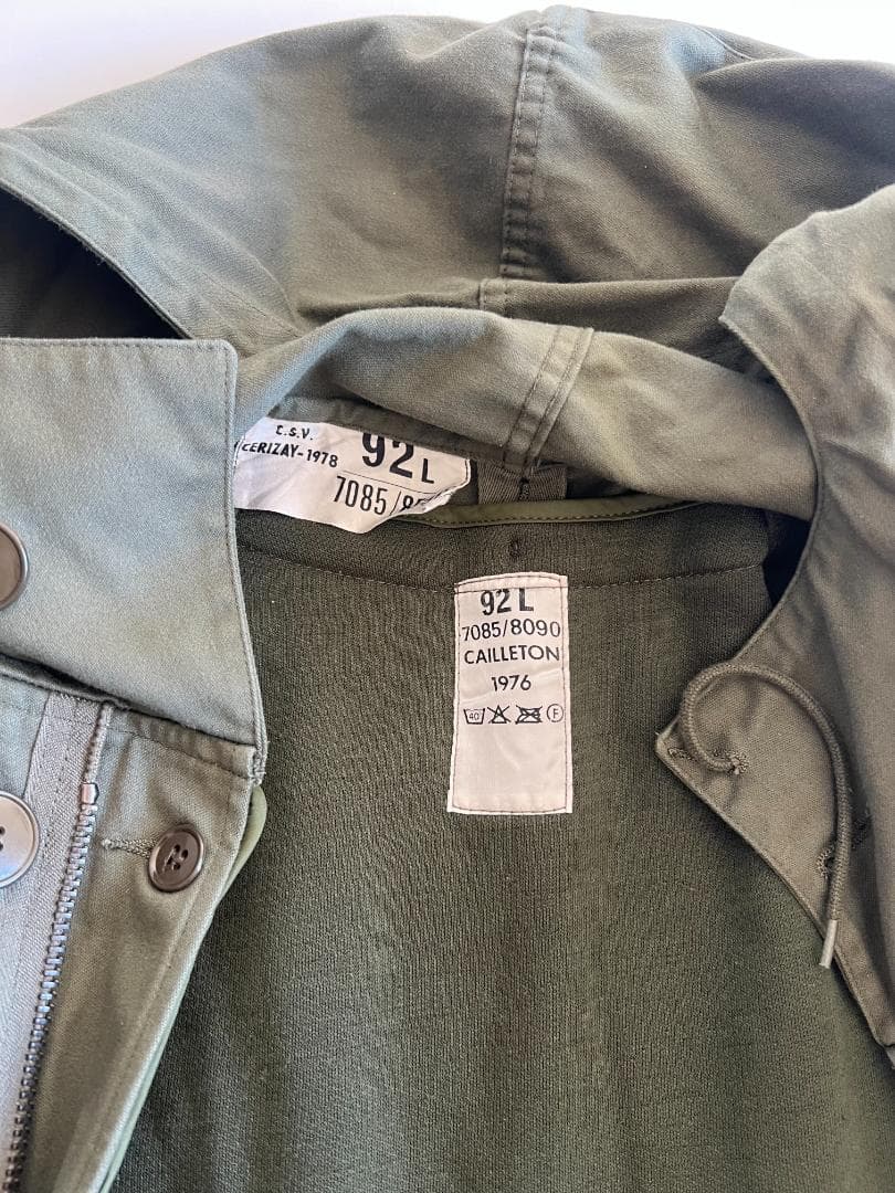 フランス軍 実物 後継パーカーコート 92L ライナー付 オリーブ